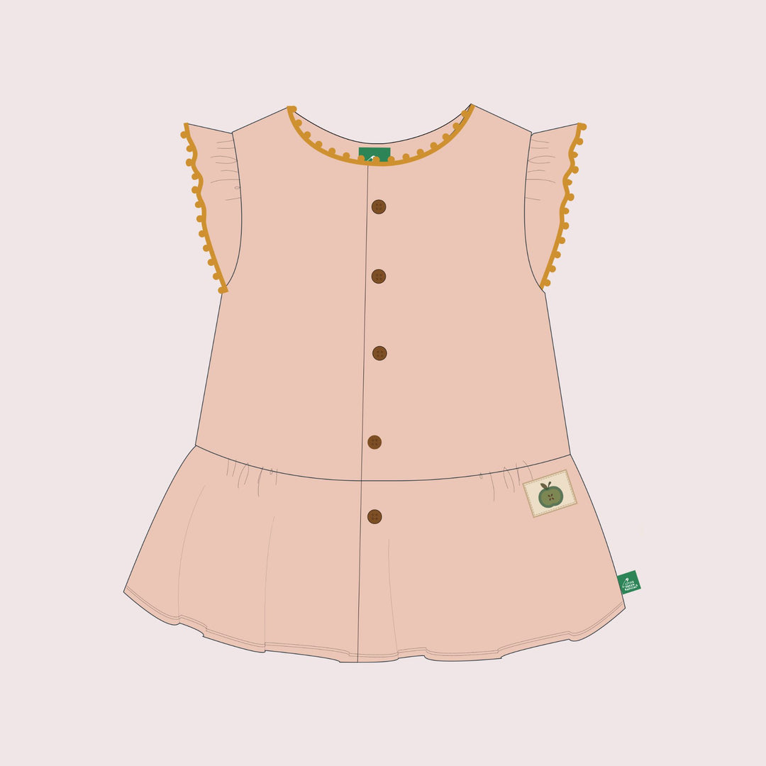 Coral Pink Dropped Waist Dress