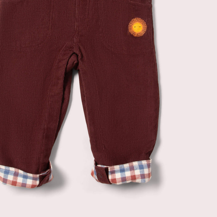 Chocolate Lined Corduroy Dungarees