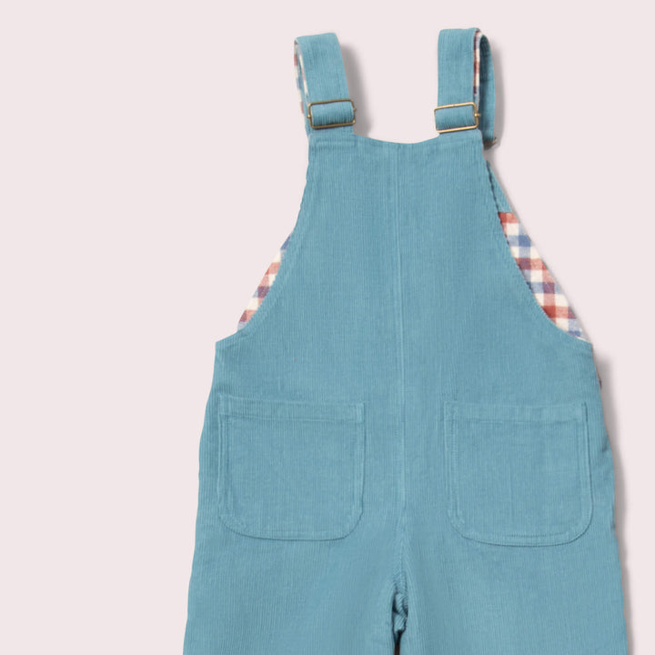 Pale Blue Lined Corduroy Dungarees
