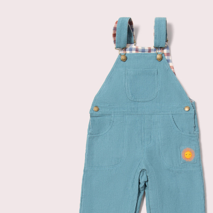 Pale Blue Lined Corduroy Dungarees