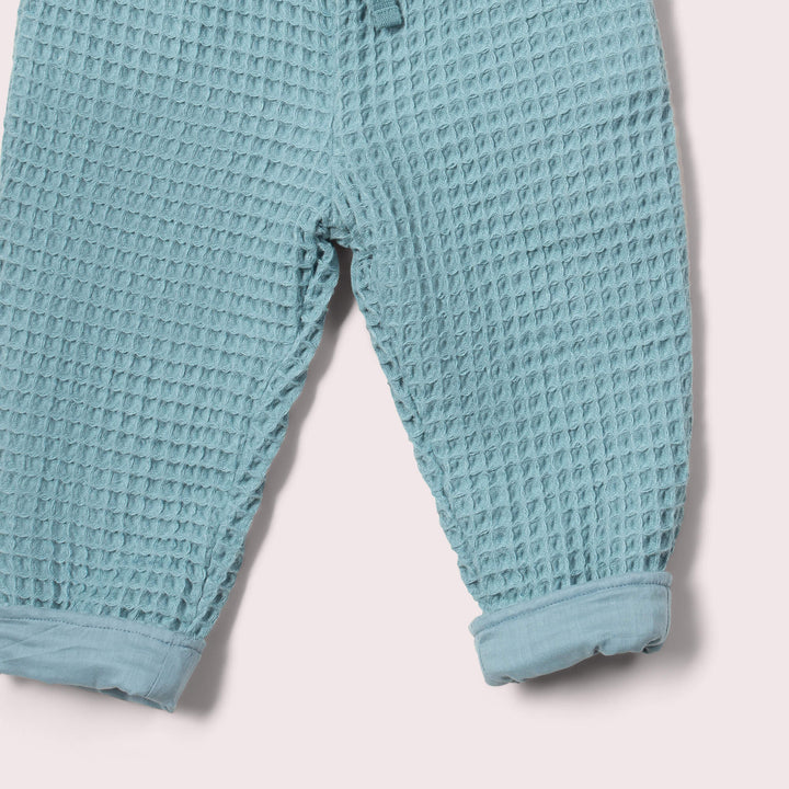 Pale Blue Chunky Waffle Comfy Trousers