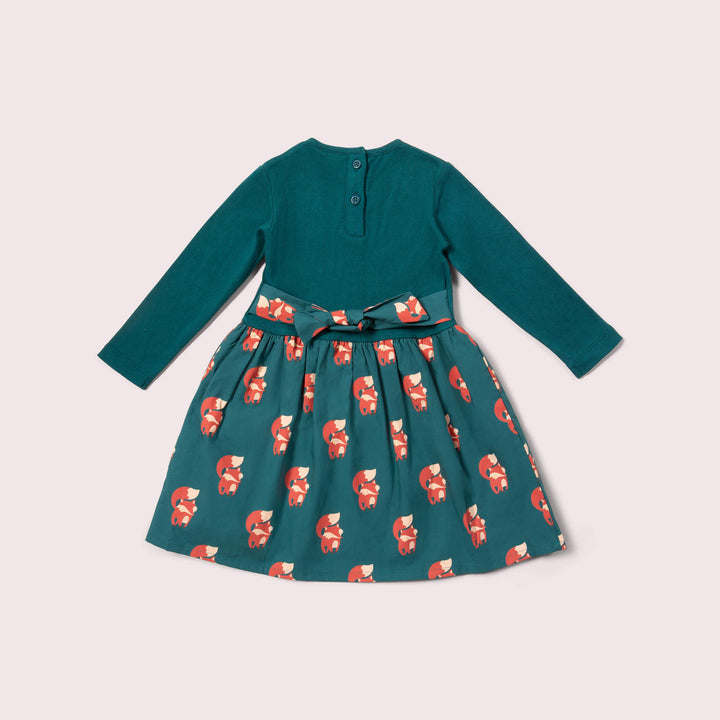 Red Foxes Long Sleeve Twirler Dress