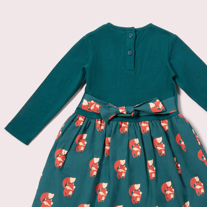 Red Foxes Long Sleeve Twirler Dress