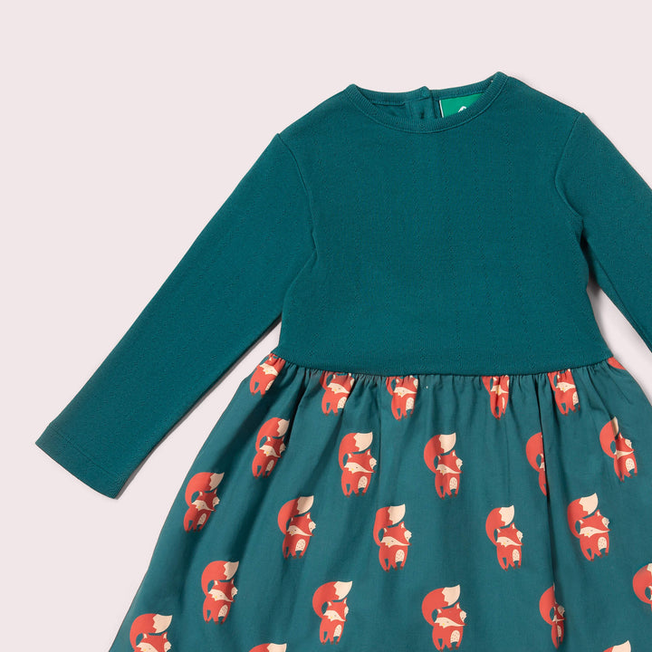 Red Foxes Long Sleeve Twirler Dress