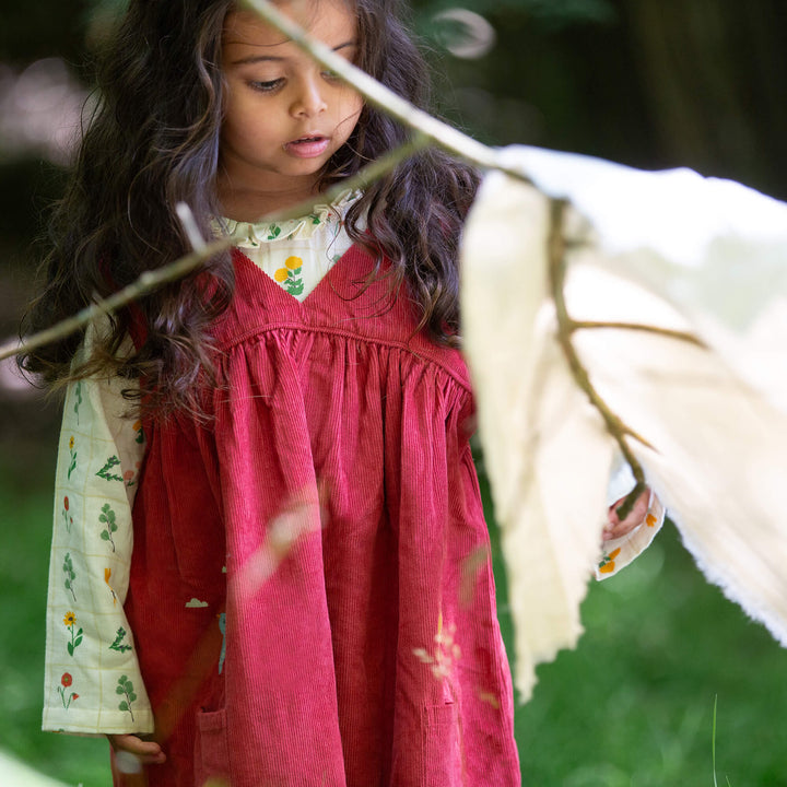 Holly Berry Corduroy Swing Dress Pink / 7-8y