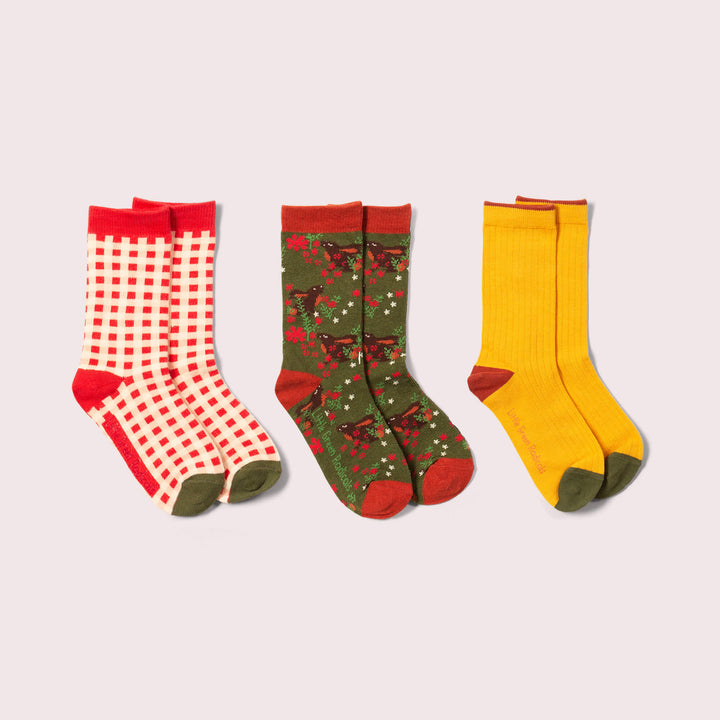 Winter Rabbits Ankle Socks 3 Pack