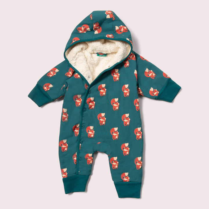 Red Foxes Sherpa Lined Snowsuit