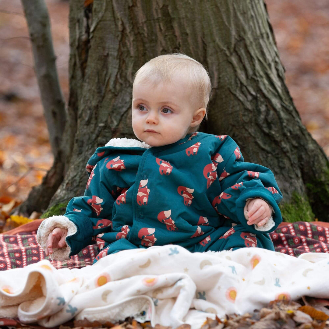 Red Foxes Sherpa Lined Snowsuit