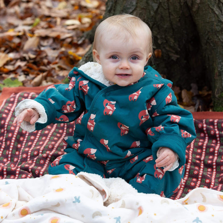 Red Foxes Sherpa Lined Snowsuit