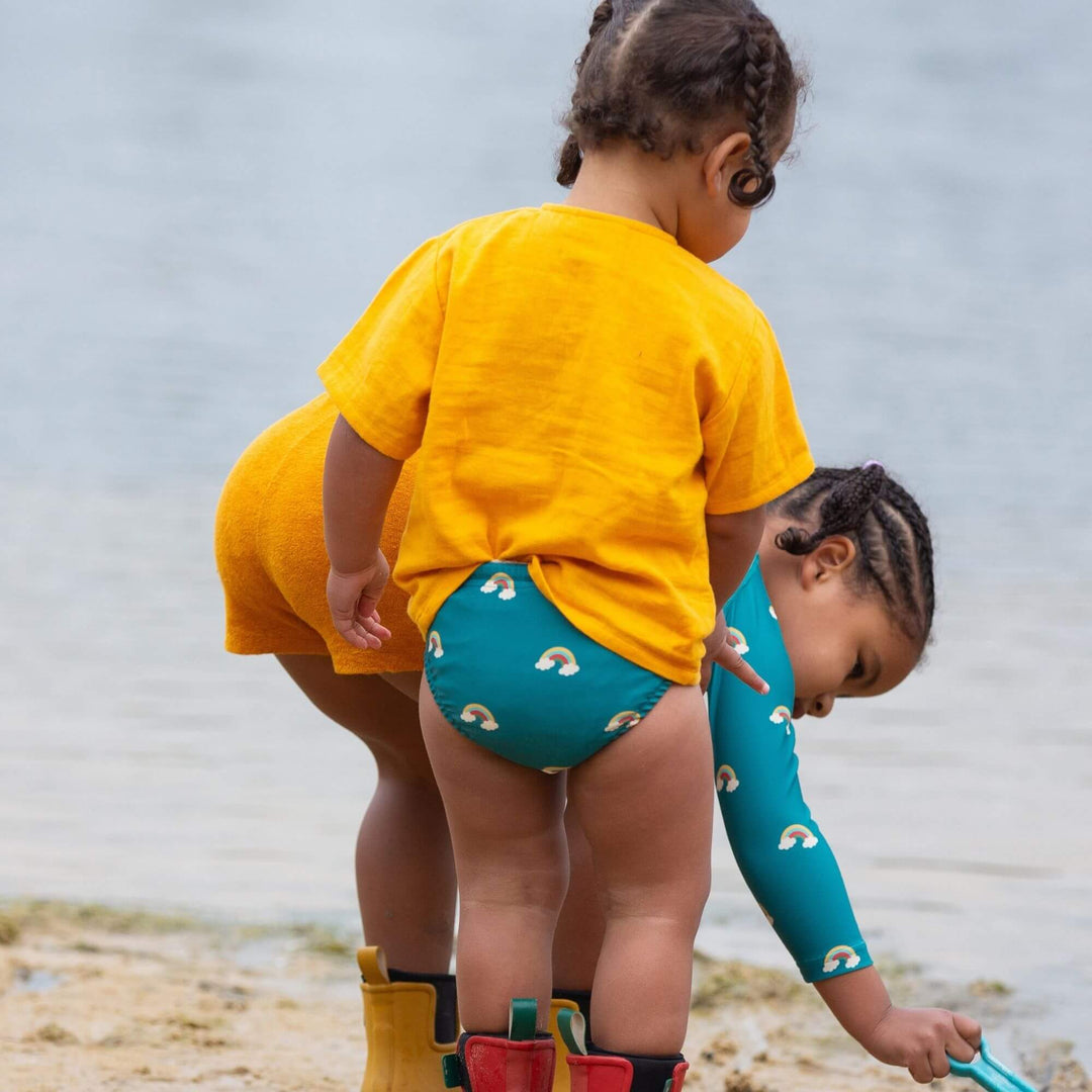 Teal Rainbows Reusable Swimming Nappy