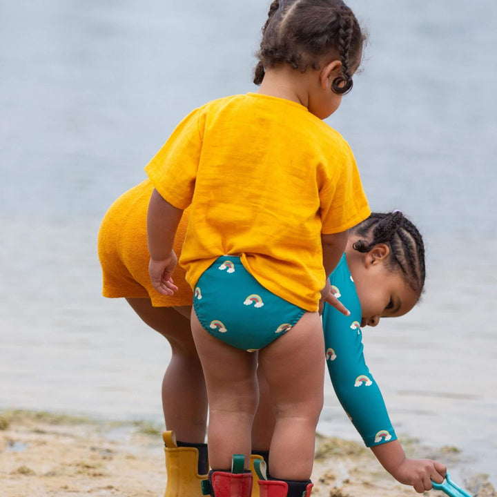 Teal Rainbows Reusable Swimming Nappy