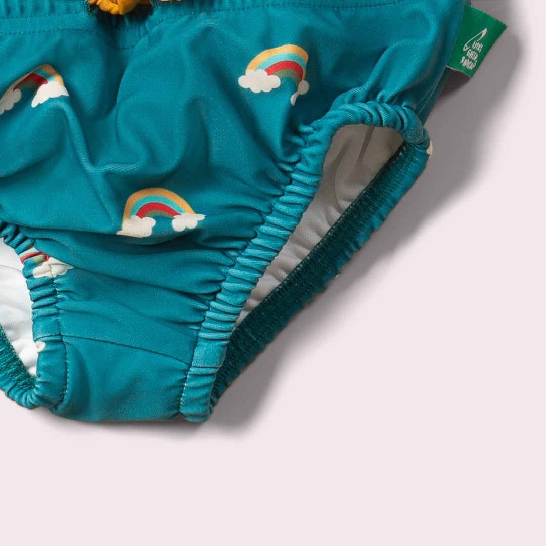 Teal Rainbows Reusable Swimming Nappy