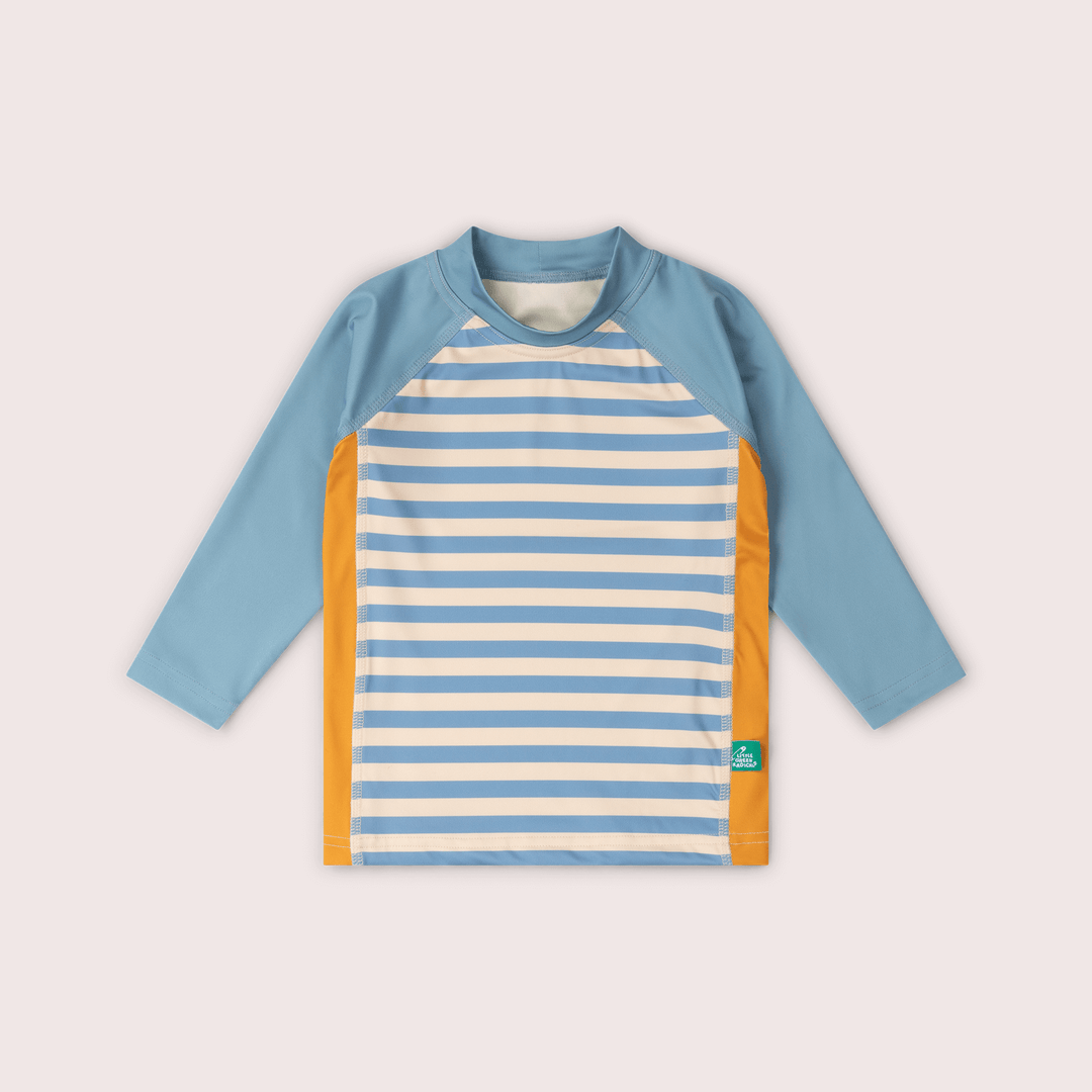 Hazy Blue Striped UPF 50 Sunsafe Long Sleeve Rash Vest
