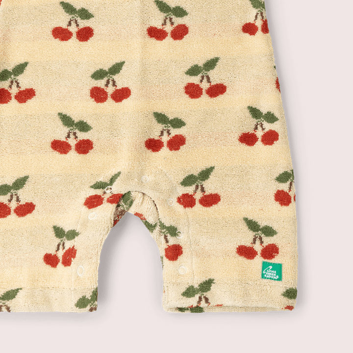 Little Cherries Towelling Romper Cream / 12-24m