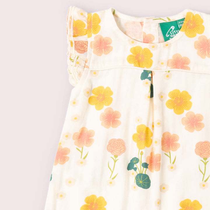 Flora Frill Summer Romper Cream / 18-24m