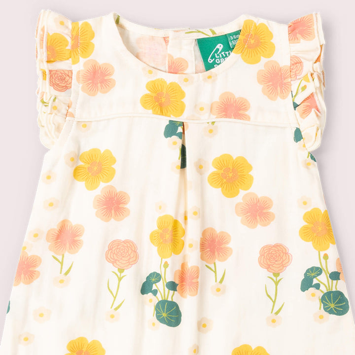 Flora Frill Summer Romper Cream / 18-24m
