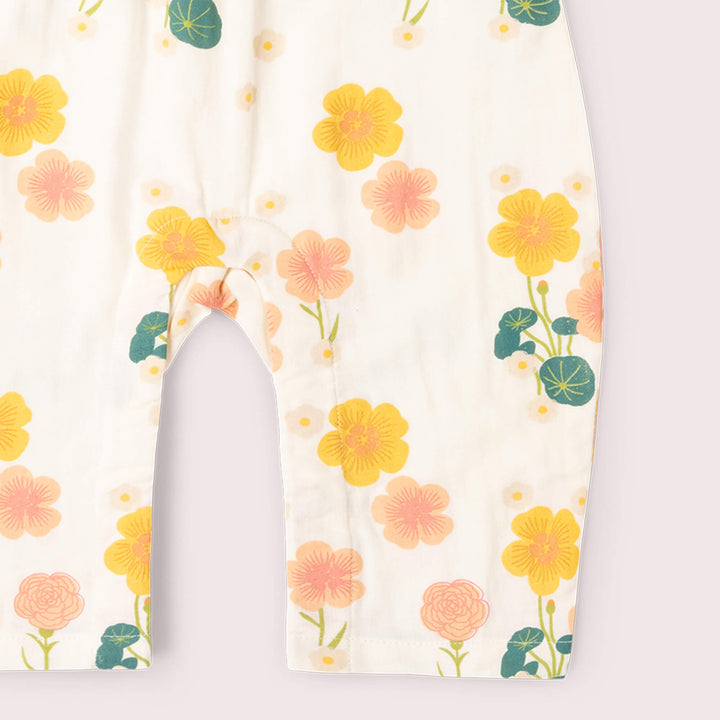 Flora Frill Summer Romper Cream / 18-24m