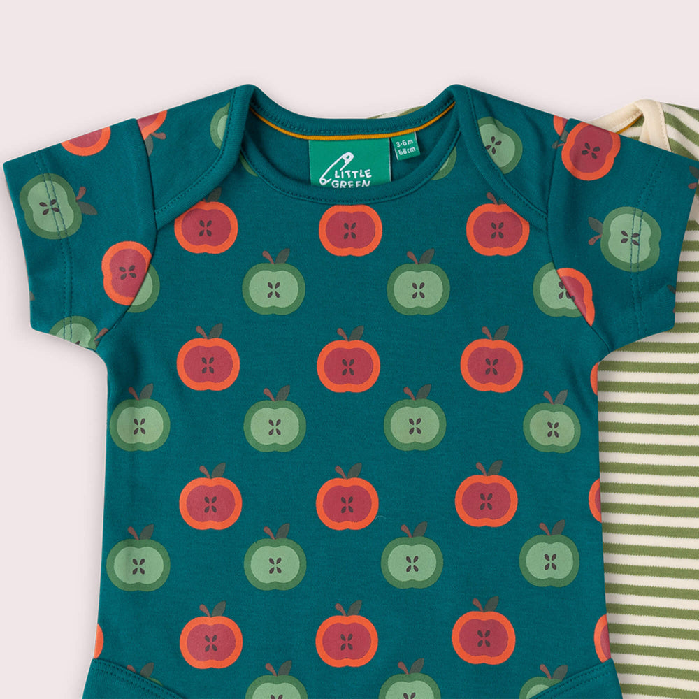 Apple Picking Organic Baby Bodysuit 2 Pack Blue / 18-24m