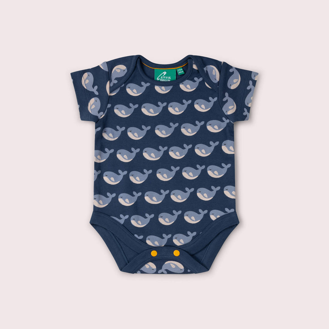 Singing Whales Organic Baby Bodysuit 2 Pack Blue / 18-24m
