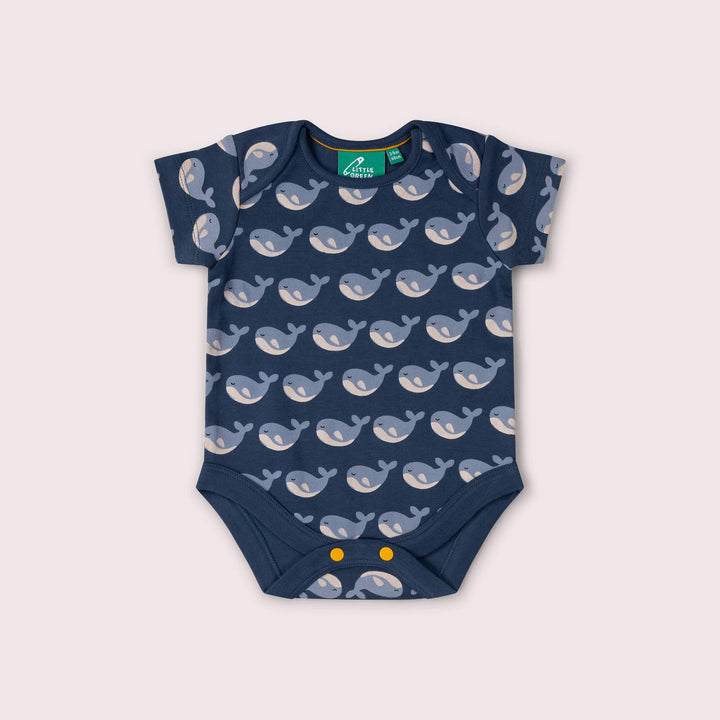 Singing Whales Organic Baby Bodysuit 2 Pack Blue / 18-24m