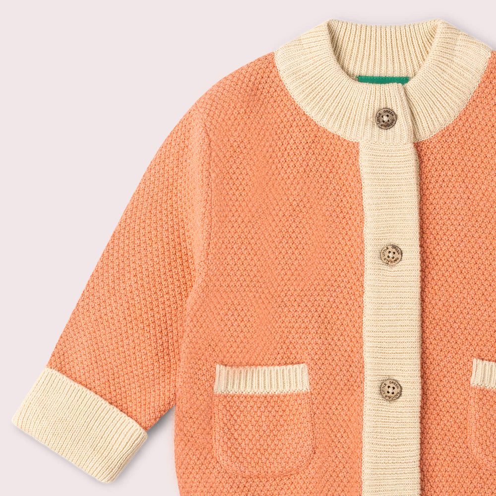Coral Snuggly Knitted Cardigan Pink / 12-24m
