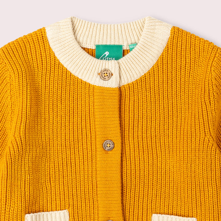 Golden Ochre Snuggly Knitted Cardigan Gold / 12-24m