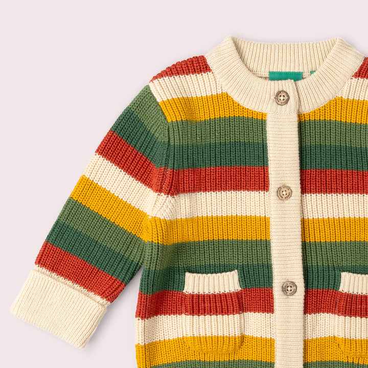 Spring Rainbow Knitted Snuggly Cardigan MULTI / 12-24m