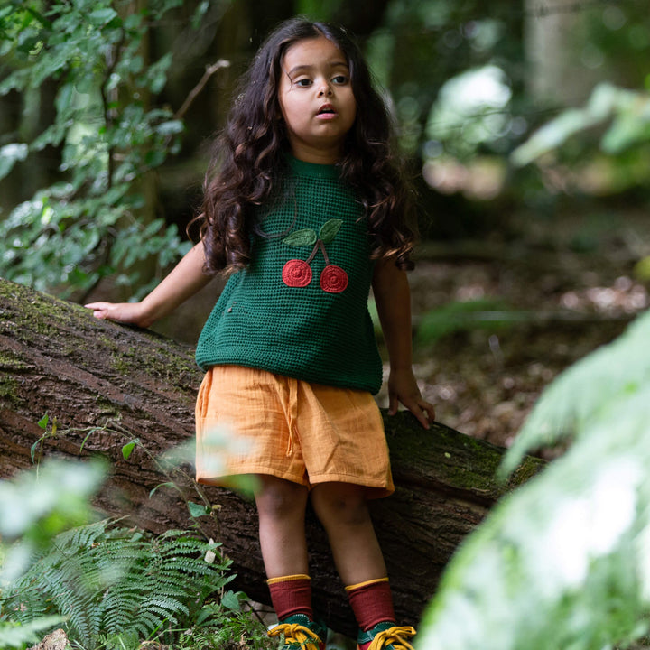 Little Cherry Knitted Pullover Green / 12-24m