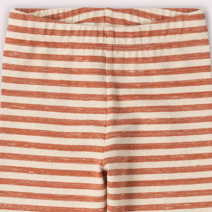 Burnt Ochre Striped Leggings Red / 18-24m
