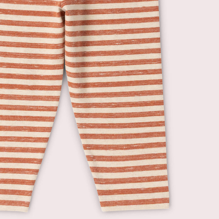 Burnt Ochre Striped Leggings Red / 18-24m