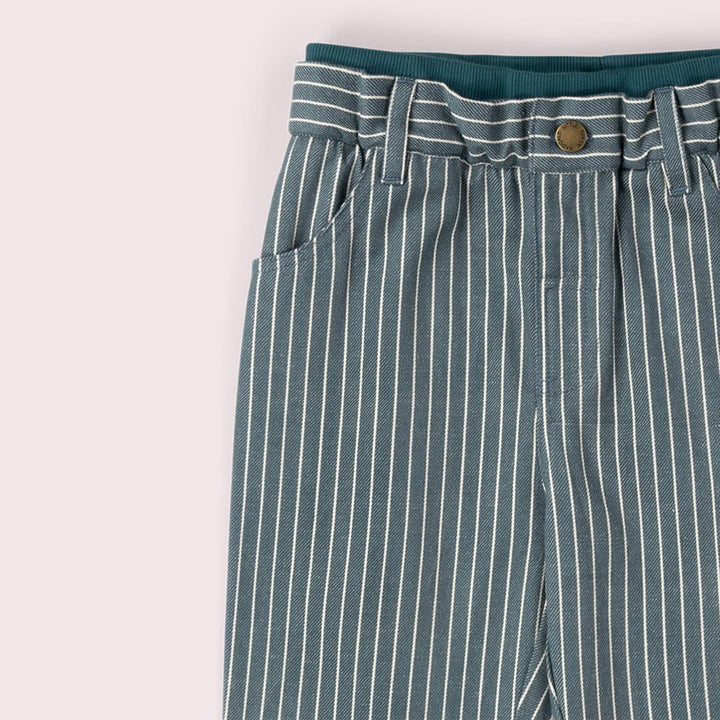Navy Stripe Rib Waistband Pocket Trousers Navy / 18-24m