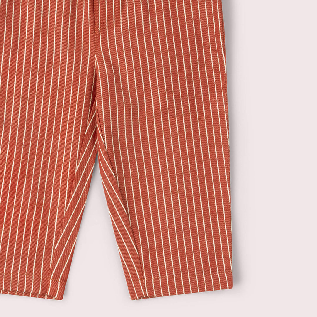 Burnt Ochre Stripe Rib Waistband Pocket Trousers Red / 18-24m