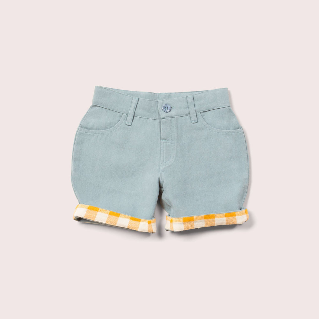 Blue Twill Turn Up Sunshine Shorts
