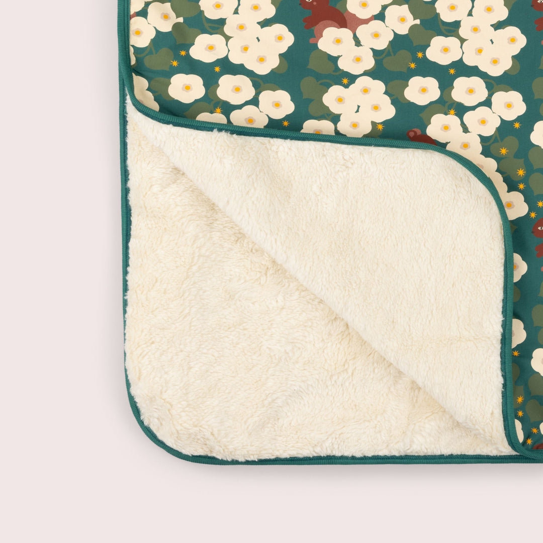 Hedgerow Sherpa Hooded Organic Baby Blanket