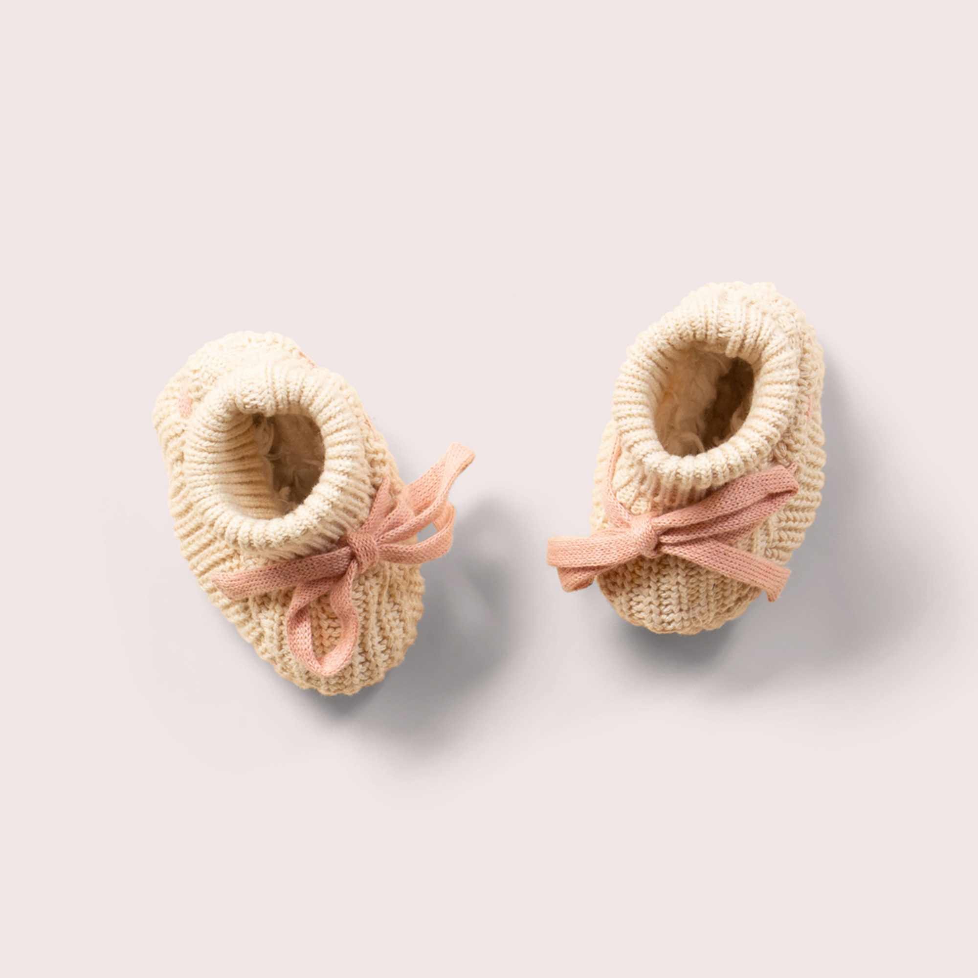 Oatmeal Knitted Baby Booties