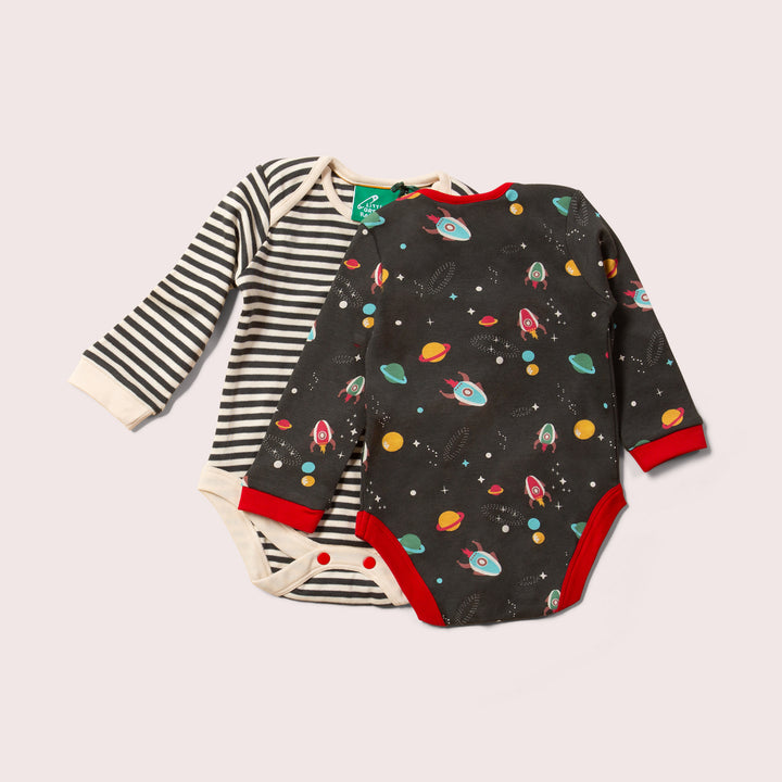 Outer Space Organic Baby Bodysuit Set - 2 Pack