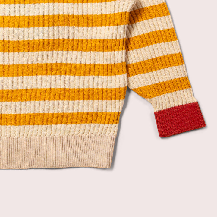 From One To Another Gold Striped Knitted Jumper