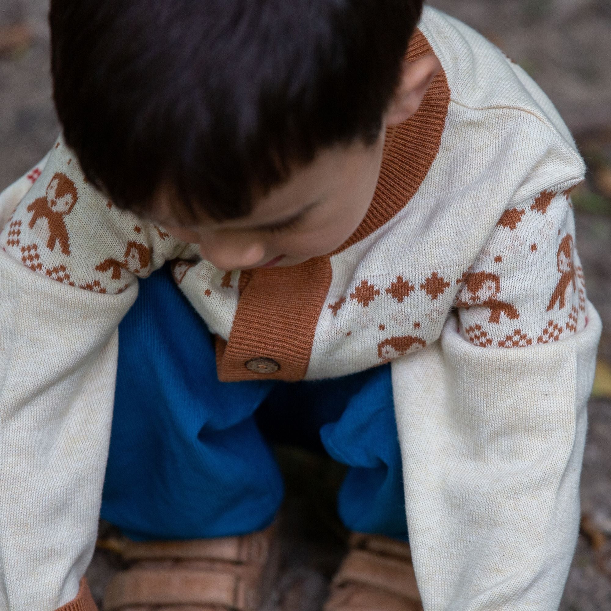 From One To Another Fair Isle Penguin Knitted Cardigan