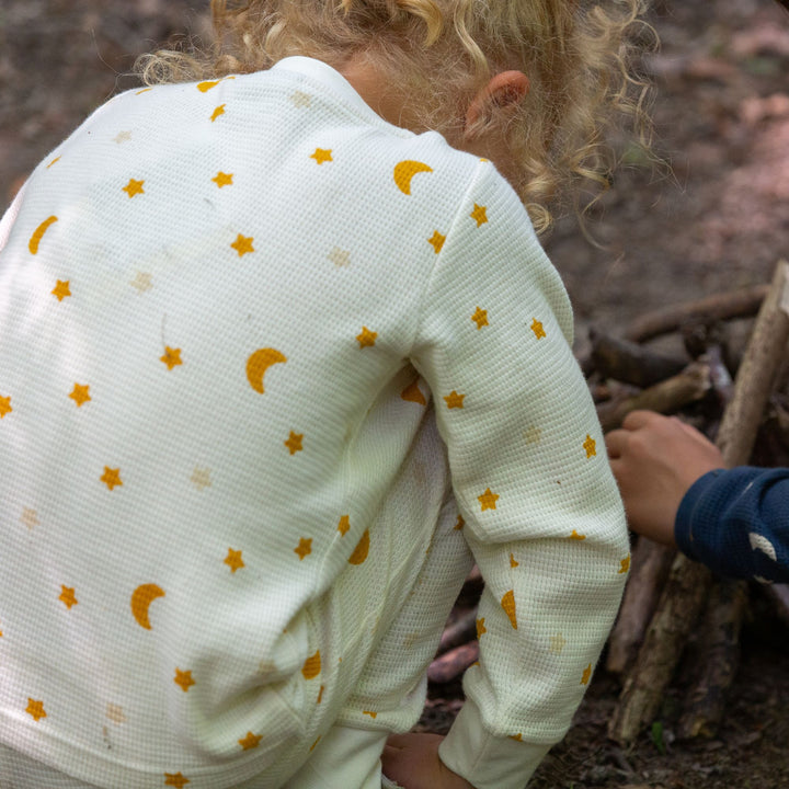 Cream Waffle Stars Organic T-Shirt & Jogger Playset