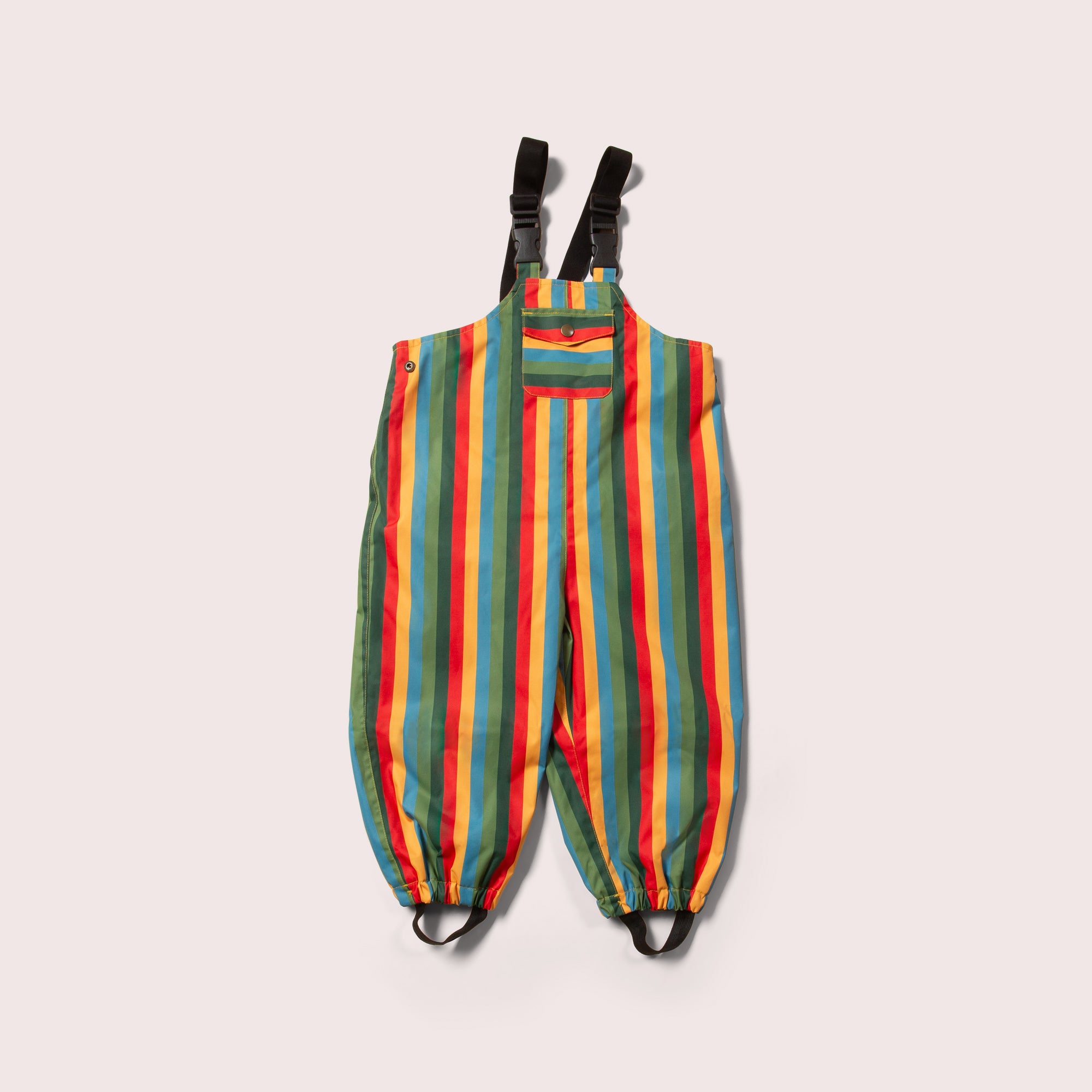 Rainbow Stripe Adventure Waterproof Recycled Dungarees