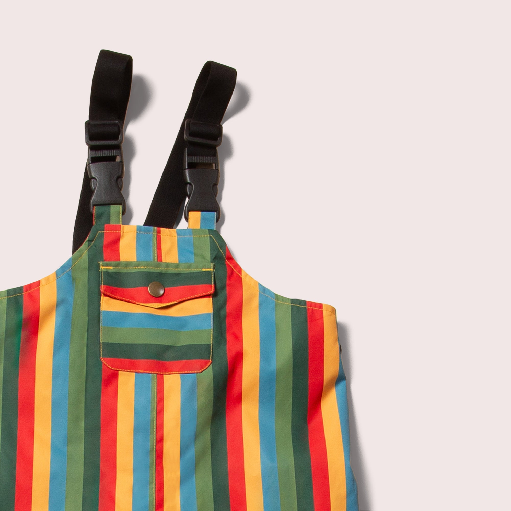 Rainbow Stripe Adventure Waterproof Recycled Dungarees