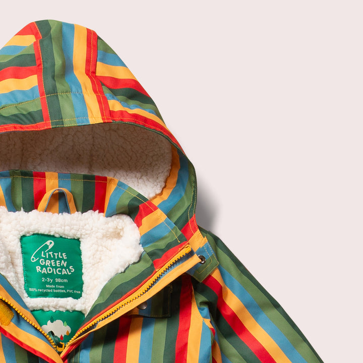 Rainbow Stripe Adventure Recycled Waterproof Winter Coat