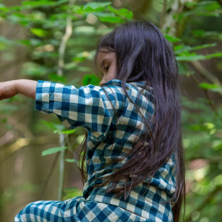 Blue Check Classic Button Up Pyjamas