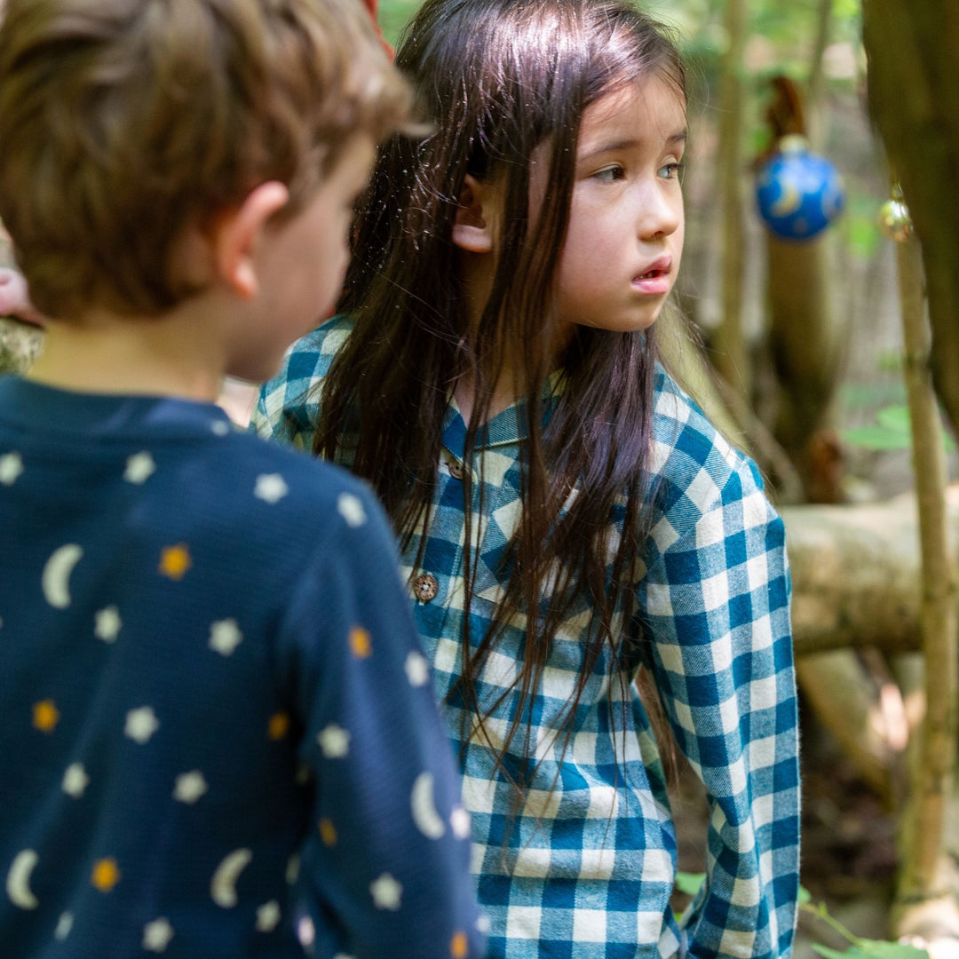 Blue Check Classic Button Up Pyjamas