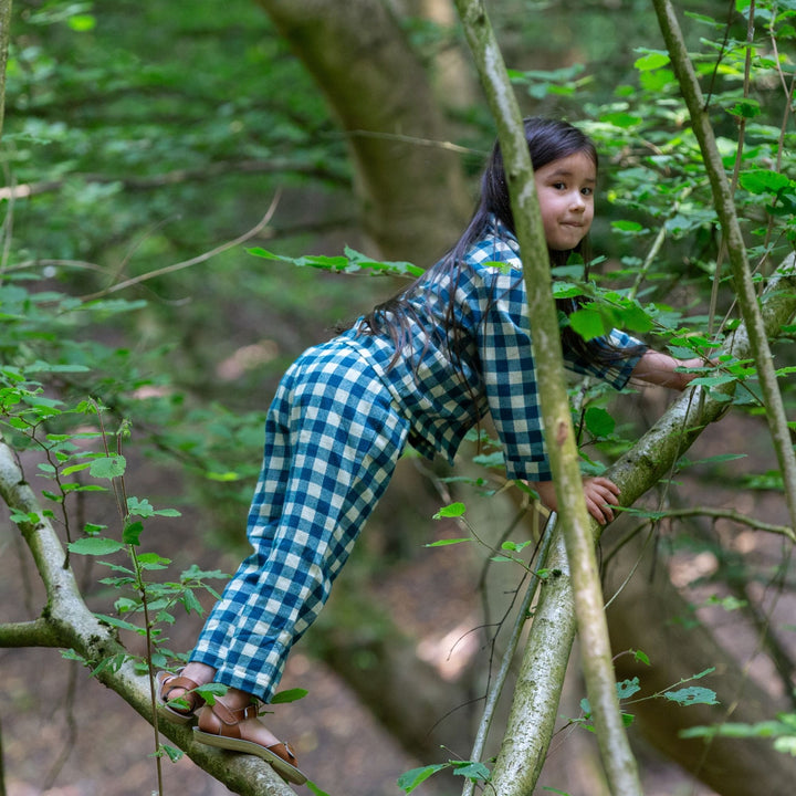 Blue Check Classic Button Up Pyjamas