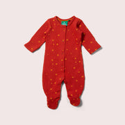 Hazelnut Stars Organic Waffle Babygrow