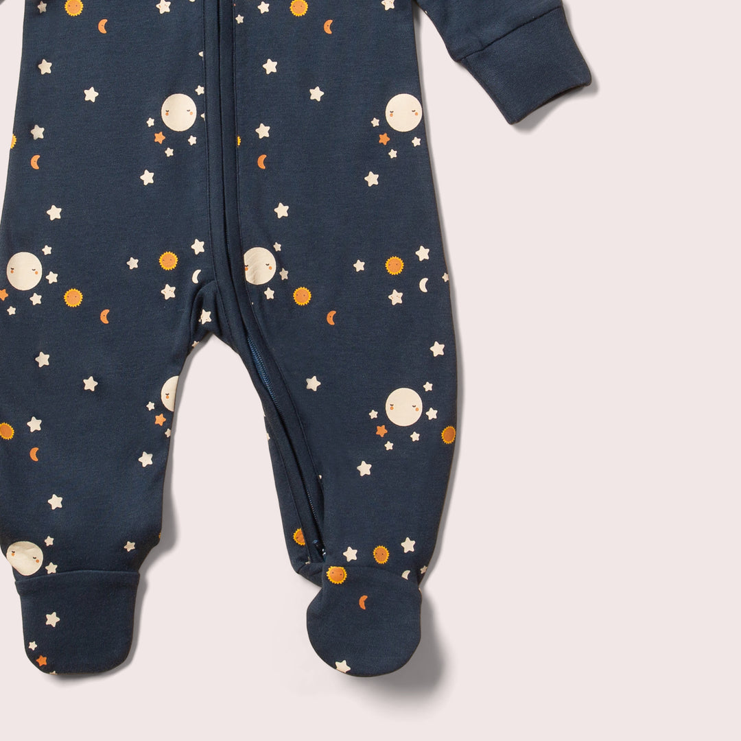 Over The Moon Zip Organic Babygrow