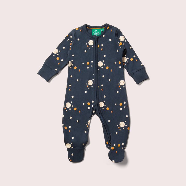 Over The Moon Zip Organic Babygrow