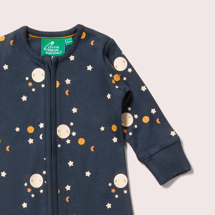 Over The Moon Zip Organic Babygrow