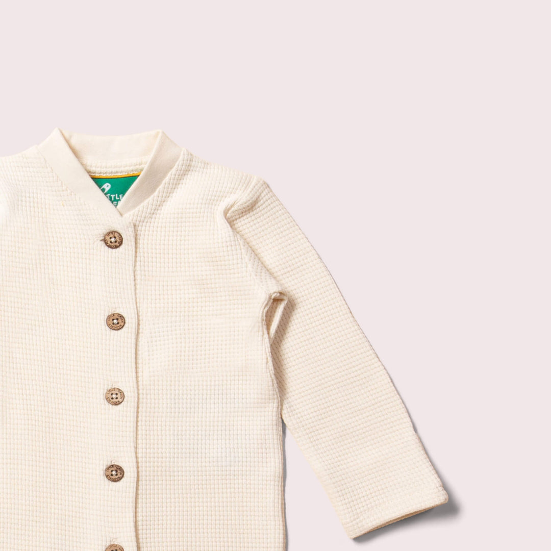 Cream Organic Waffle Playsuit